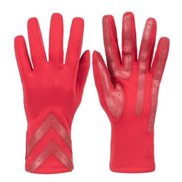 isotoner Women's Spandex Gloves with Chevron Detail Chili - A30106 - Picture 1 of 1